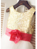 Gold Sequin Ivory Tulle Classic Flower Girl Dress